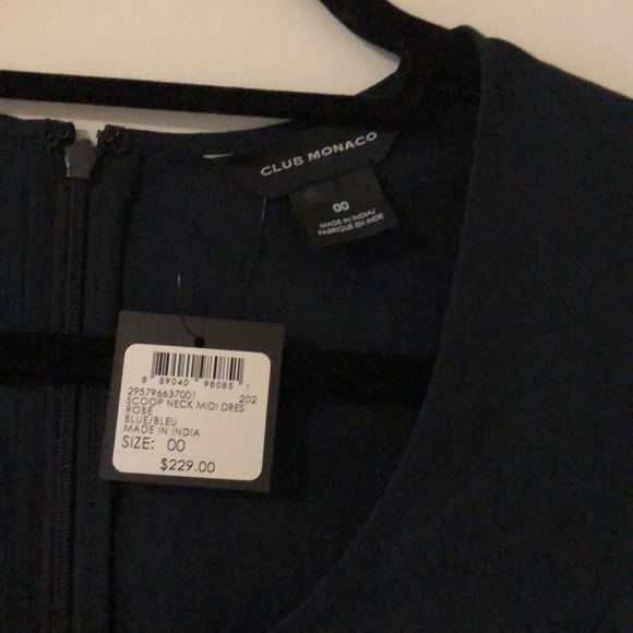 Club Monaco Scoop Neck Midi Dress Linen size 00 - Picture 3 of 6